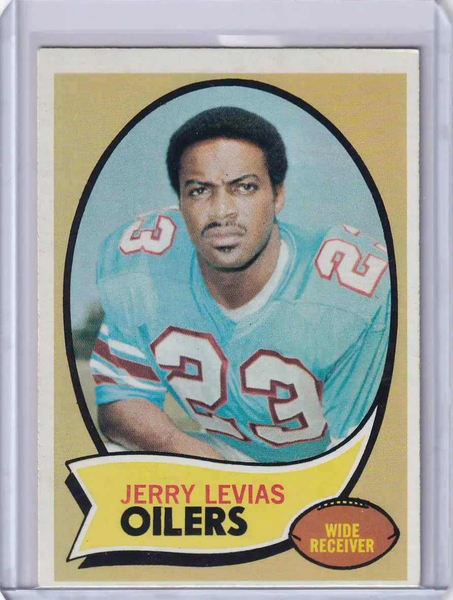 Vintage 1970 Topps Football card of Jerry LeVias from the Houston Oilers team