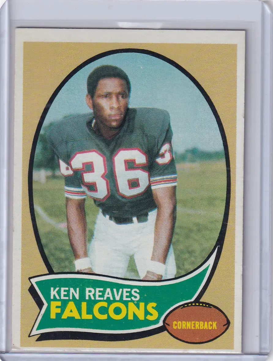 Vintage Topps Football card of Ken Reaves, player #36 for Atlanta Falcons