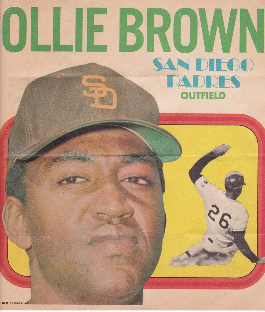 Ollie Brown San Diego Padres baseball card in 1970 Topps Poster #18 of 24