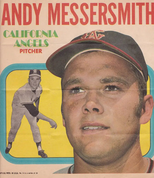 1970 Topps Poster of Ansy Messersmith California Angels pitcher baseball card