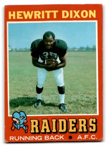 Hewritt Dixon football card 1971 Topps #95 original gloss Good Raiders collectible