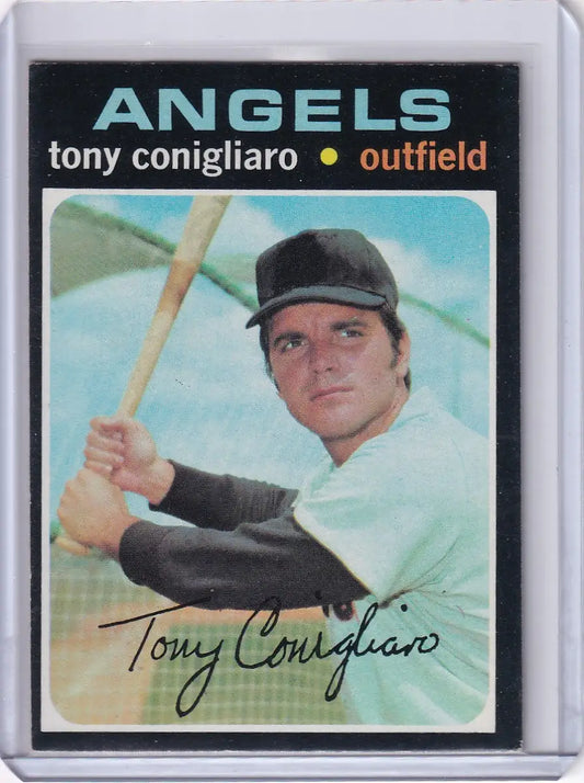 1971 Topps Baseball card of Tony Conigliaro, California Angels outfielder