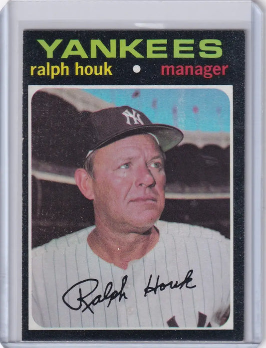 1971 Topps Baseball card of Ralph Houk, New York Yankees manager in pinstripes