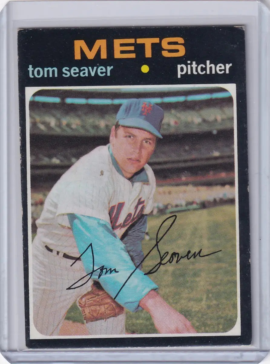 1971 Topps Baseball card of Tom Seaver pitching for the New York Mets