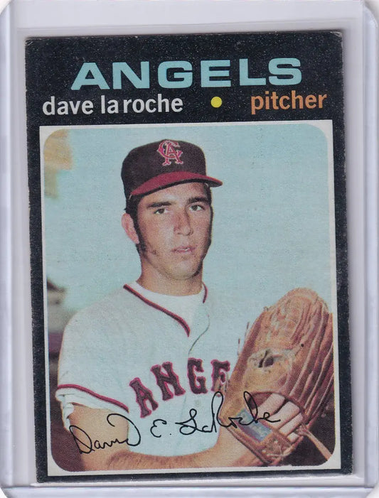 1971 Topps Baseball card of Dave LaRoche, pitcher for California Angels RC