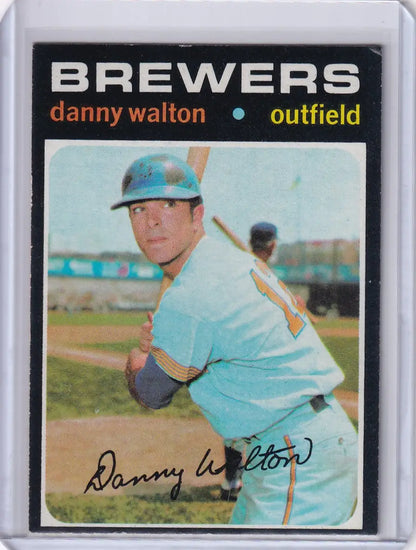 Baseball card of Danny Walton in light blue uniform for Topps Baseball Milwaukee Brewers