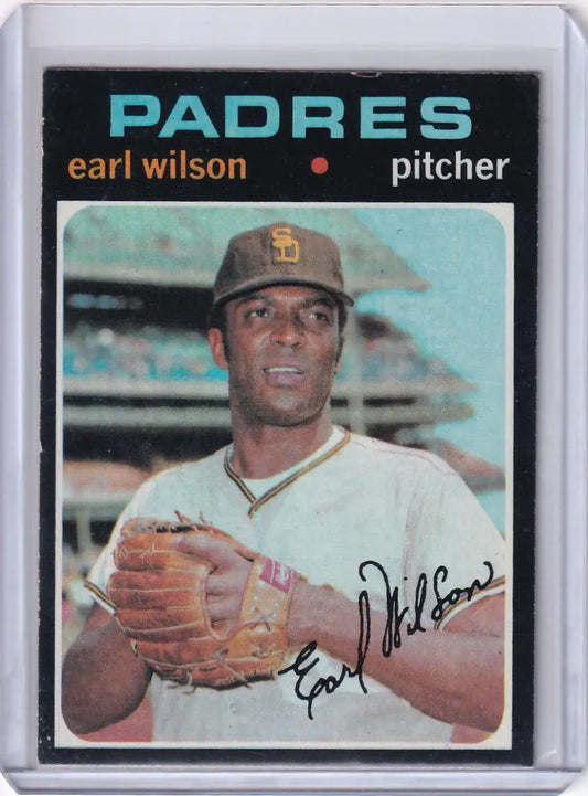 Earl Wilson on 1971 Topps Baseball card in San Diego Padres uniform