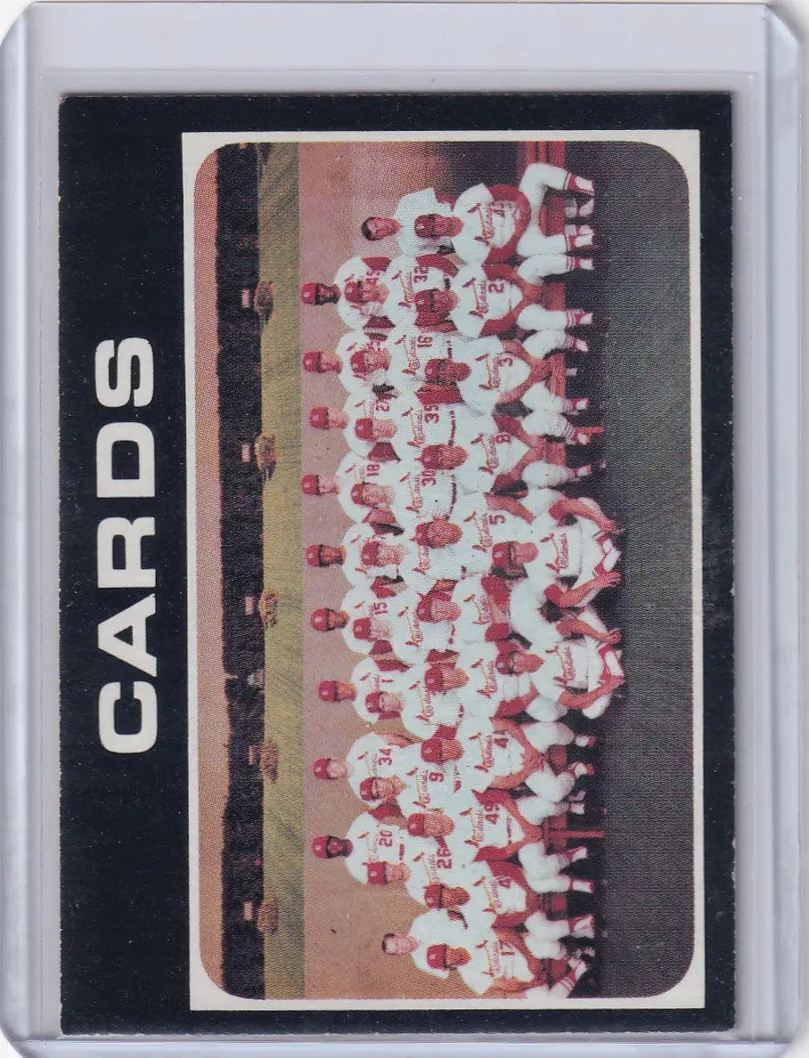 Vintage 1971 Topps Baseball #308 St. Louis Cardinals Team photo card with red accents