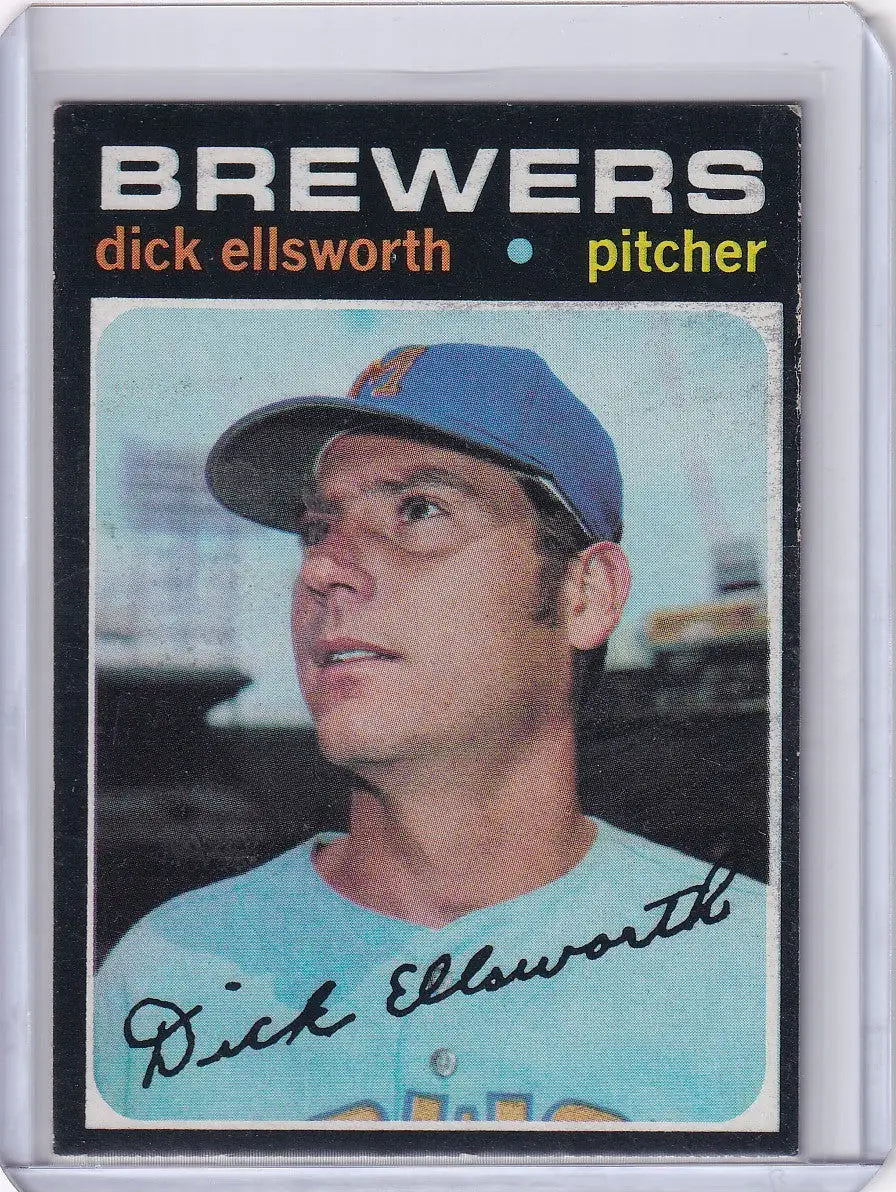 1971 Topps Baseball card of Dick Ellsworth, Milwaukee Brewers pitcher