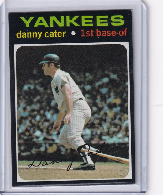 1971 Topps Baseball card of Danny Cater at bat for the New York Yankees