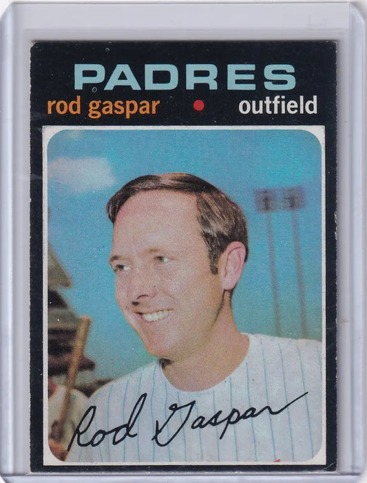 Baseball card of Rod Gaspar, San Diego Padres, from 1971 Topps Baseball #383