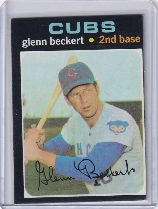 1971 Topps Baseball card of Glenn Beckert in batting stance for Chicago Cubs