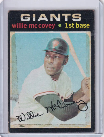 Vintage 1971 Topps Baseball card of Willie McCovey, San Francisco Giants first baseman