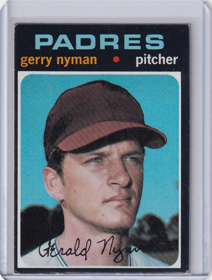 Baseball card of Gerry Nyman, San Diego Padres, 1971 Topps Baseball #656