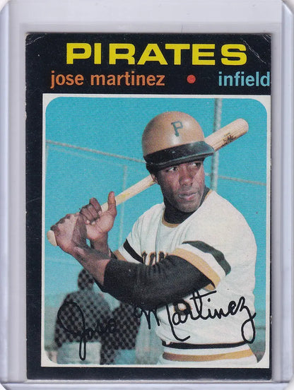 1971 Topps Baseball card of Jose Martinez in batting stance for Pittsburgh Pirates