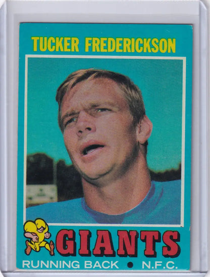 Vintage Topps Football card of Tucker Frederickson from the New York Giants