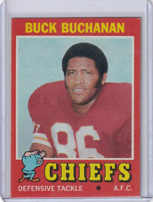 Football trading card of Buck Buchanan, Kansas City Chiefs, 1971 Topps Football #13