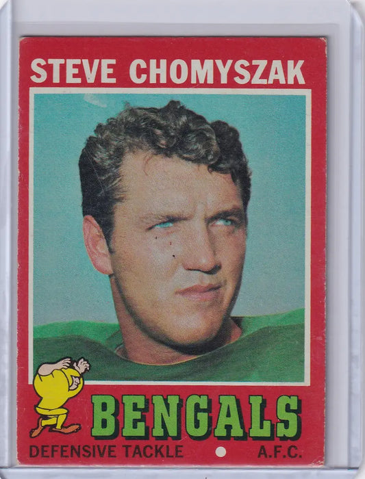 Vintage Topps Football card of Steve Chomyszak, Cincinnati Bengals player