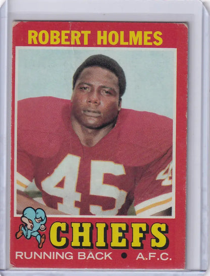 Football trading card of Robert Holmes, Kansas City Chiefs player, Topps Football collectible