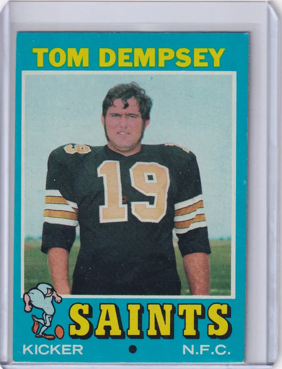 Football trading card of Tom Dempsey, New Orleans Saints, 1971 Topps Football #5