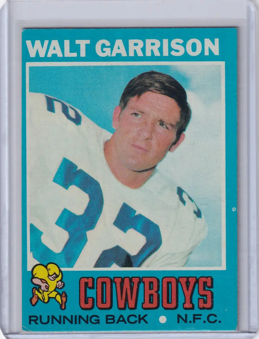 Vintage Topps Football card of Walt Garrison, Dallas Cowboys player #33