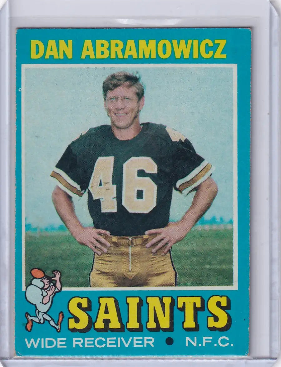 Topps Football trading card of Dan Abramowicz, New Orleans Saints player 46