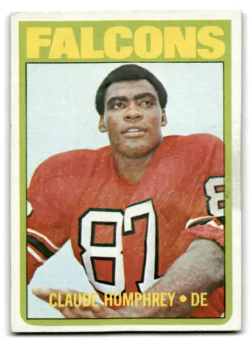 Vintage 1972 Topps #75 Claude Humphrey G Good football trading card with original gloss