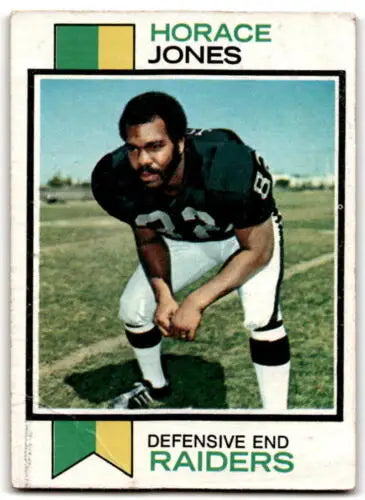 Horace Jones football card from 1973 Topps #261 original gloss jones p poor Raiders