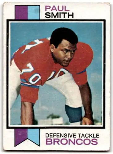 Vintage Paul Smith football card from 1973 Topps #361 with original gloss and G Good condition