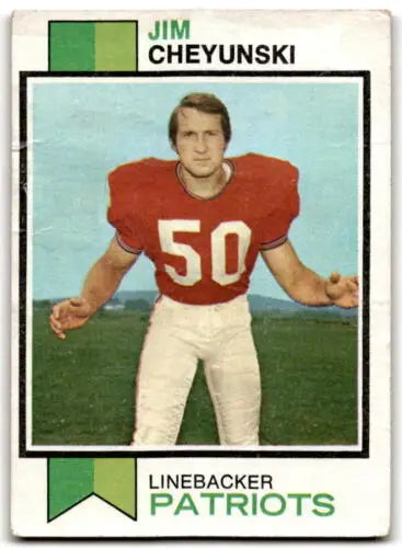 1973 Topps #458 Jim Cheyunski football card in F Fair condition with original gloss