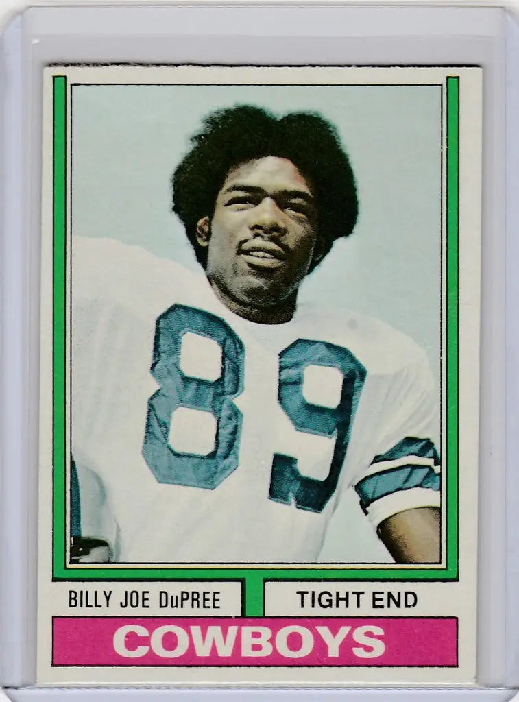 Football trading card of Billy Joe Dupree Dallas Cowboys tight end jersey number 89