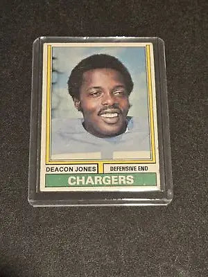 Deacon Jones 1974 Topps #390 football card featuring San Diego Chargers legend