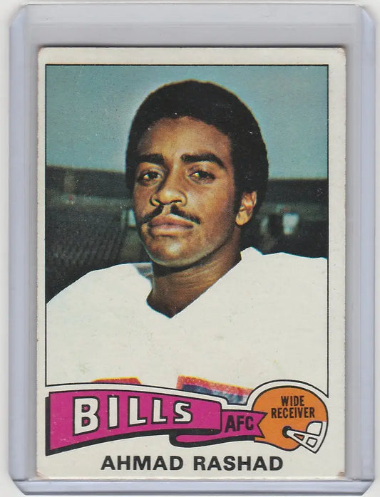 Vintage 1975 Topps #115 Ahmad Rashad Buffalo Bills football trading card EX condition