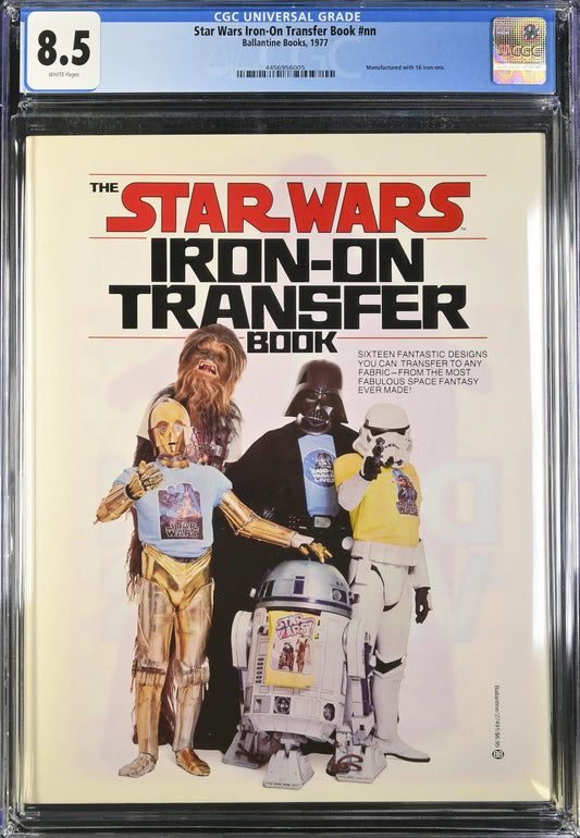 CGC graded 8.5 Star Wars Iron-On Transfer Book showcasing classic franchise characters