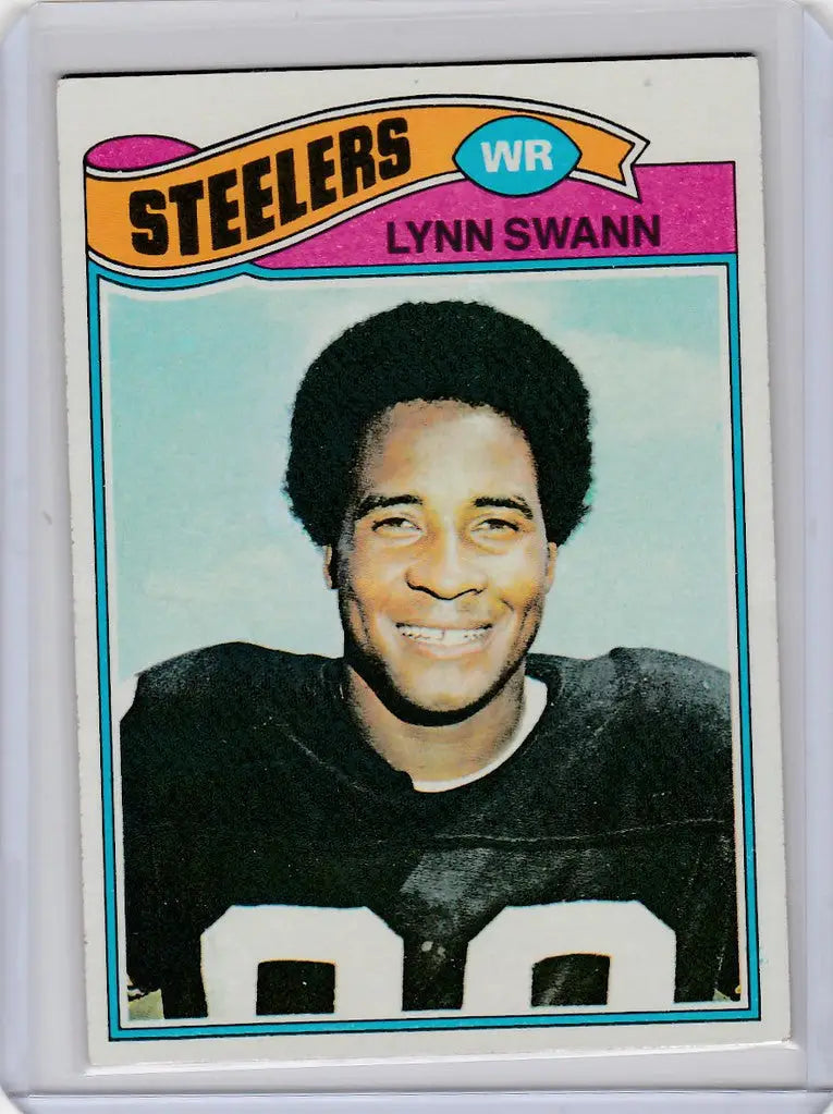 Football trading card of Lynn Swann Pittsburgh Steelers in NRMT condition