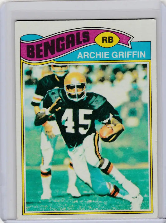 Vintage football trading card of Archie Griffin Cincinnati Bengals EXMT 1977 Topps #269