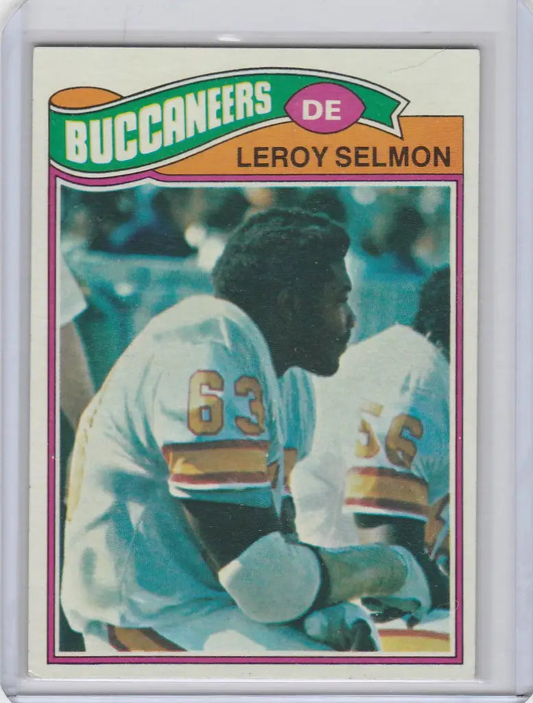 Vintage football trading card of Leroy Selmon Tampa Bay Buccaneers defensive end