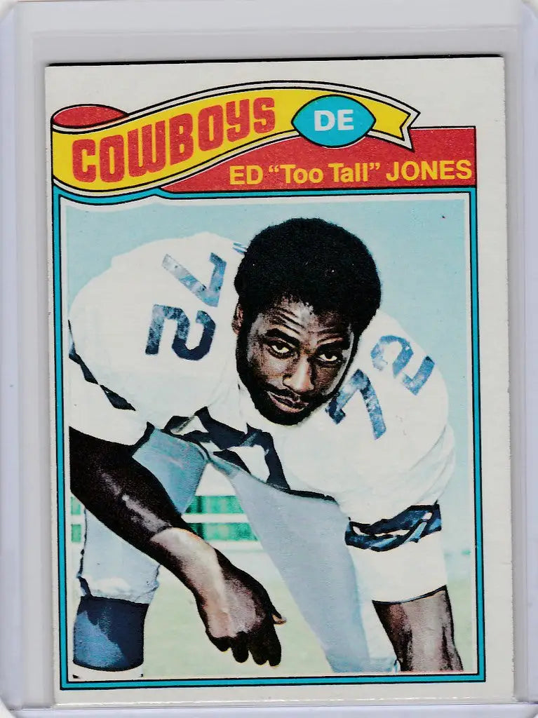 Vintage 1977 Topps Ed Too Tall Jones Dallas Cowboys EXMT trading card number 72