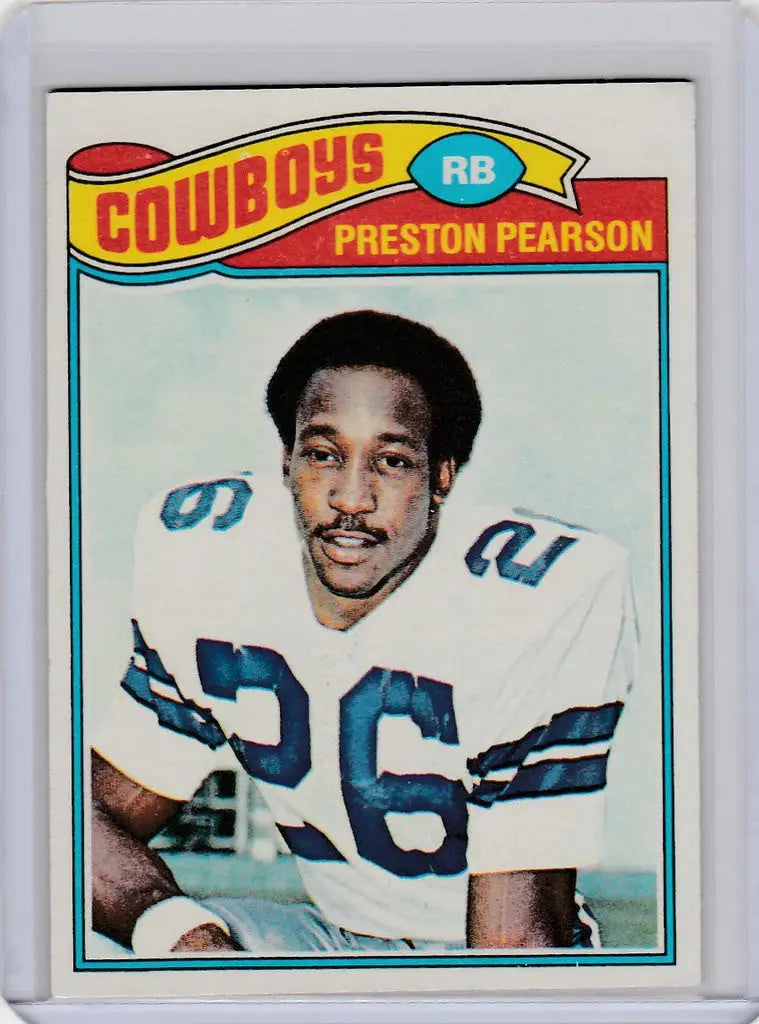 Vintage football trading card of Preston Pearson Dallas Cowboys jersey number 26 NRMT