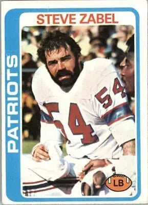 Steve Zabel 1978 Topps #181 NFL Football Card New England Patriots Vintage Collectible