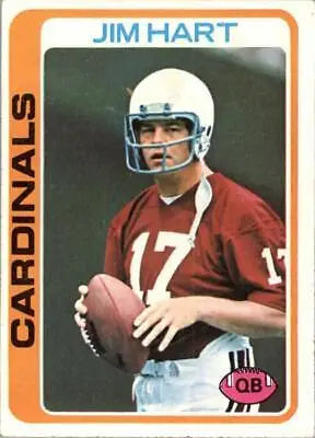 Vintage 1978 Topps Jim Hart Arizona Cardinals football card in red jersey number 17