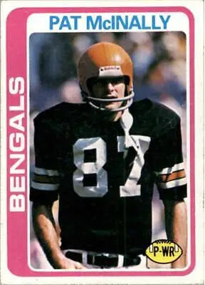 Vintage 1978 Cincinnati Bengals Pat McInally football card #87 in black jersey