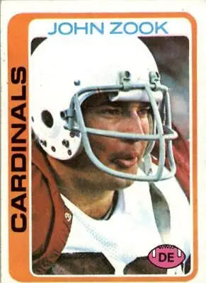 John Zook Arizona Cardinals NFL football card from 1978 Topps #444 in poor condition