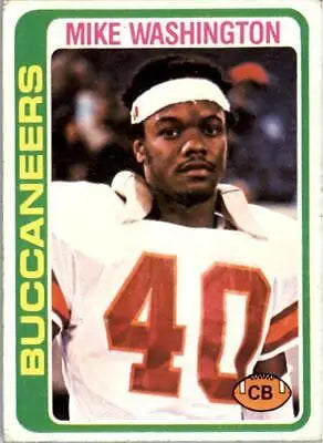 1978 Topps #48 Mike Washington Rookie card for Tampa Bay Buccaneers fans