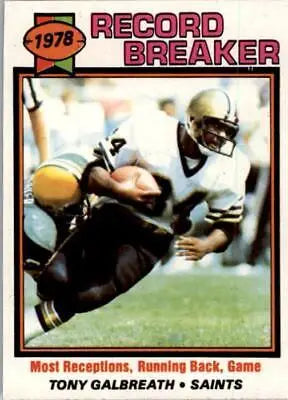 1978 Tony Galbreath football card featuring New Orleans Saints Football memorabilia