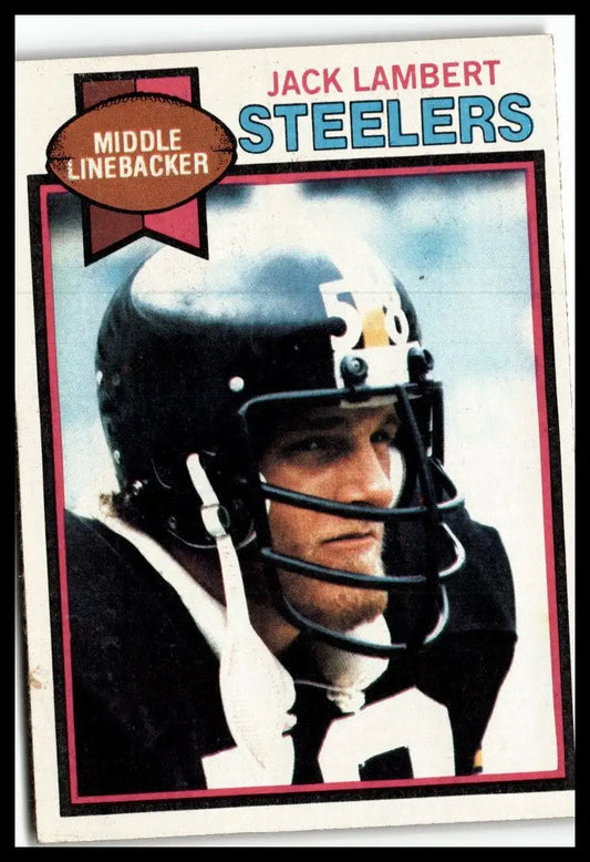 Jack Lambert Cream Colored Back Football Card 1979 Topps #475 Pittsburgh Steelers