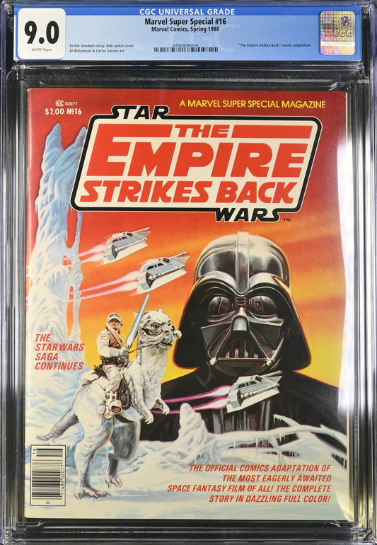 CGC 9.0 Marvel Super Special #16 Star Wars Empire Strikes Back comic with Darth Vader cover