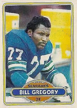 Vintage Bill Gregory Seattle Seahawks NFL football card from 1980 Topps #292