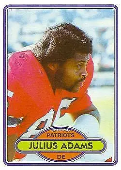 1980 Topps #352 Julius Adams New England Patriots NFL Football Card in VG condition