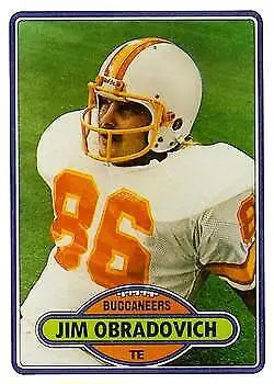 1980 Topps #437 Jim O’Bradovich Tampa Bay Buccaneers NFL Football Trading Card VG